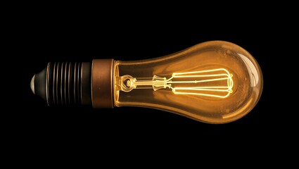 light bulb on black background