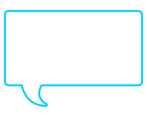 シンプルなカラー線の吹き出し　四角形