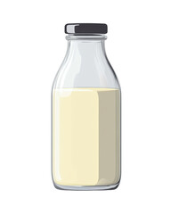 milk bottle vector illustration, isolated on white background.