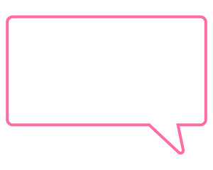 シンプルなカラー線の吹き出し　四角形