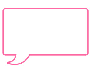 シンプルなカラー線の吹き出し　四角形