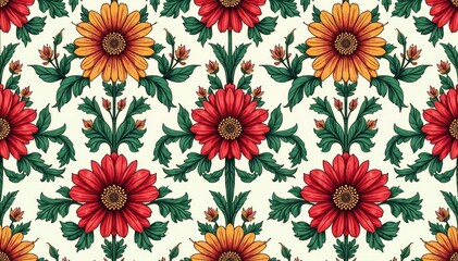 Intricate floral pattern, repeating seamlessly , floral, nature pattern, decor
