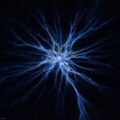 Naklejka premium A Captivating Blue and White Star Burst Illuminating the Darkness of Night Sky Creating a Striking Contrast and Evoking a Sense of Wonder and Awe