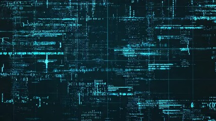 Dynamic, colorful lines of code pulse and transform on a dark background. This animation represents the themes of artificial intelligence and computer science, designed to loop continuously