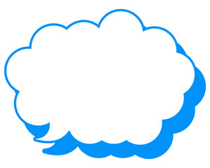 シンプルなカラー線の吹き出し　丸みのある雲形