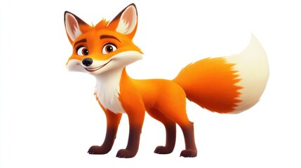 Fototapeta premium 3 d cartoon fox on white background