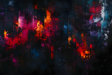 Fototapeta premium Abstract painting with bold, vibrant colors.