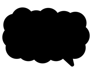 シンプルなカラーの吹き出し　細長い雲形