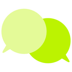 シンプルなカラーの吹き出し　重なる会話