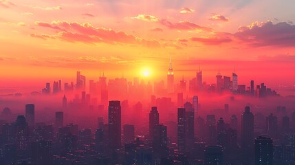 Fototapeta premium Nighttime skyline with bright lights and clear reflections high resolution photo