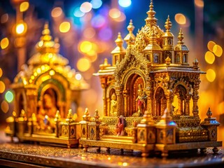 Obraz premium Ornate Golden Religious Fantasy Background Texture: Tilt-Shift Miniature