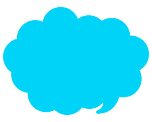 シンプルなカラーの吹き出し　丸みのある雲形