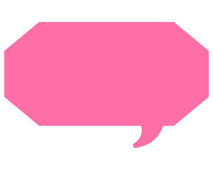 シンプルなカラーの吹き出し　細長い雲形