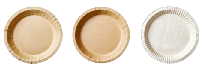 paper plates set isolated on white background