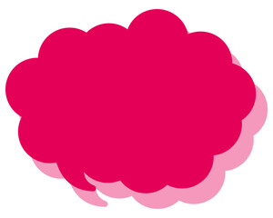 シンプルなカラーの吹き出し　丸みのある雲形