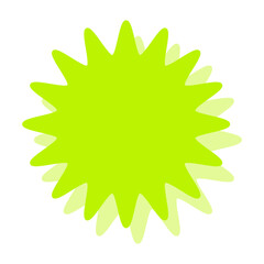 シンプルなカラーの吹き出し　丸みのあるギザギザした形