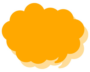 シンプルなカラーの吹き出し　丸みのある雲形