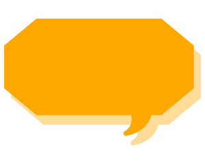 シンプルなカラーの吹き出し　細長い雲形