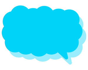 シンプルなカラーの吹き出し　細長い雲形