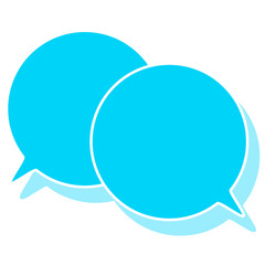 シンプルなカラーの吹き出し　重なる会話