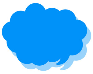シンプルなカラーの吹き出し　丸みのある雲形