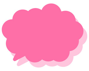 シンプルなカラーの吹き出し　丸みのある雲形