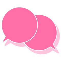 シンプルなカラーの吹き出し　重なる会話