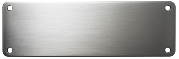 brushed metal plate isolated on white background