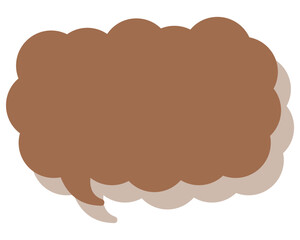 シンプルなカラーの吹き出し　細長い雲形