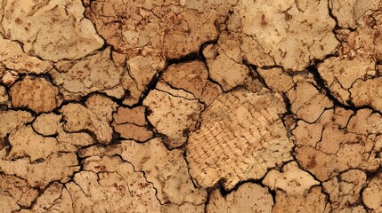 Fototapeta premium Close-up of seamless cork texture in earthy tones - natural simplicity and organic elegance 