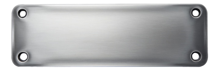 brushed metal plate, isolated on white background