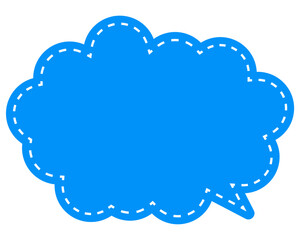 シンプルなカラーの吹き出し　丸みのある雲形