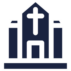 Obraz premium Church icon blue style
