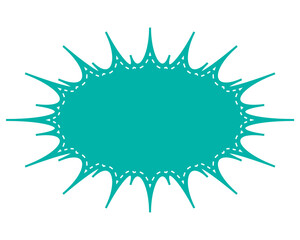 シンプルなカラーの吹き出し　細長いギザギザした形