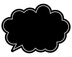 シンプルなカラーの吹き出し　丸みのある雲形