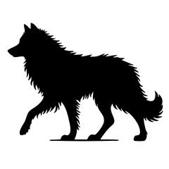 Majestic Wolf Silhouette: A Black and White Nature Graphic