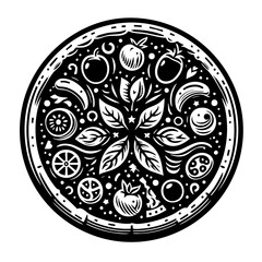 Aromatic Pizza: A Black and White Culinary Masterpiece