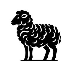 Black Sheep Silhouette: Farm Animal Vector Graphic