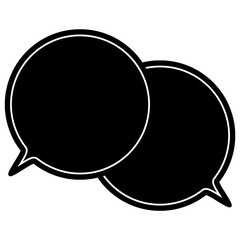 シンプルなカラーの吹き出し　重なる会話