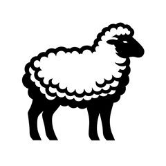 Stylized Sheep: A Black and White Farm Animal Vector Graphic