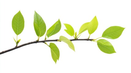 Fototapeta premium New Spring Branch with vibrant Green Leaves