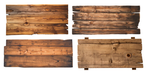 rustic wood boards isolated on white background