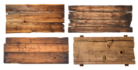 rustic wood boards isolated on white background
