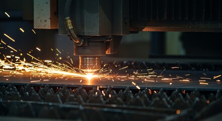 Metal Laser Cutting with Sparks