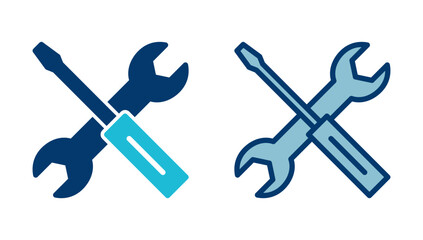 Repair icon vector isolated on white background. Wrench and screwdriver icon. settings vector icon. Maintenance. tools