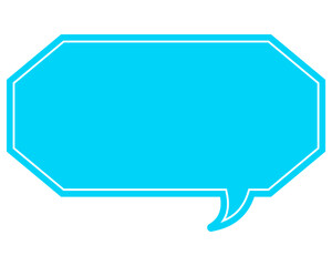 シンプルなカラーの吹き出し　細長い雲形