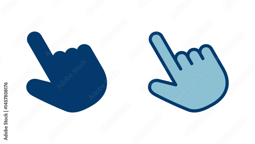 Poster hand cursor icon vector isolated on white background. hand click icon. finger pointer vector