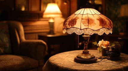Antique Lamp Illuminates Cozy Room