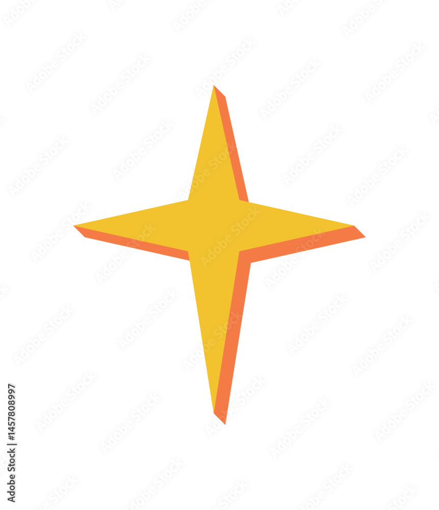 Canvas Prints bold star icon in flat style. abstract geometric shape with fun elements and modern design. the brut