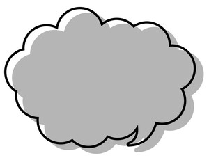 シンプルな線がずれた吹き出し　丸みのある雲形